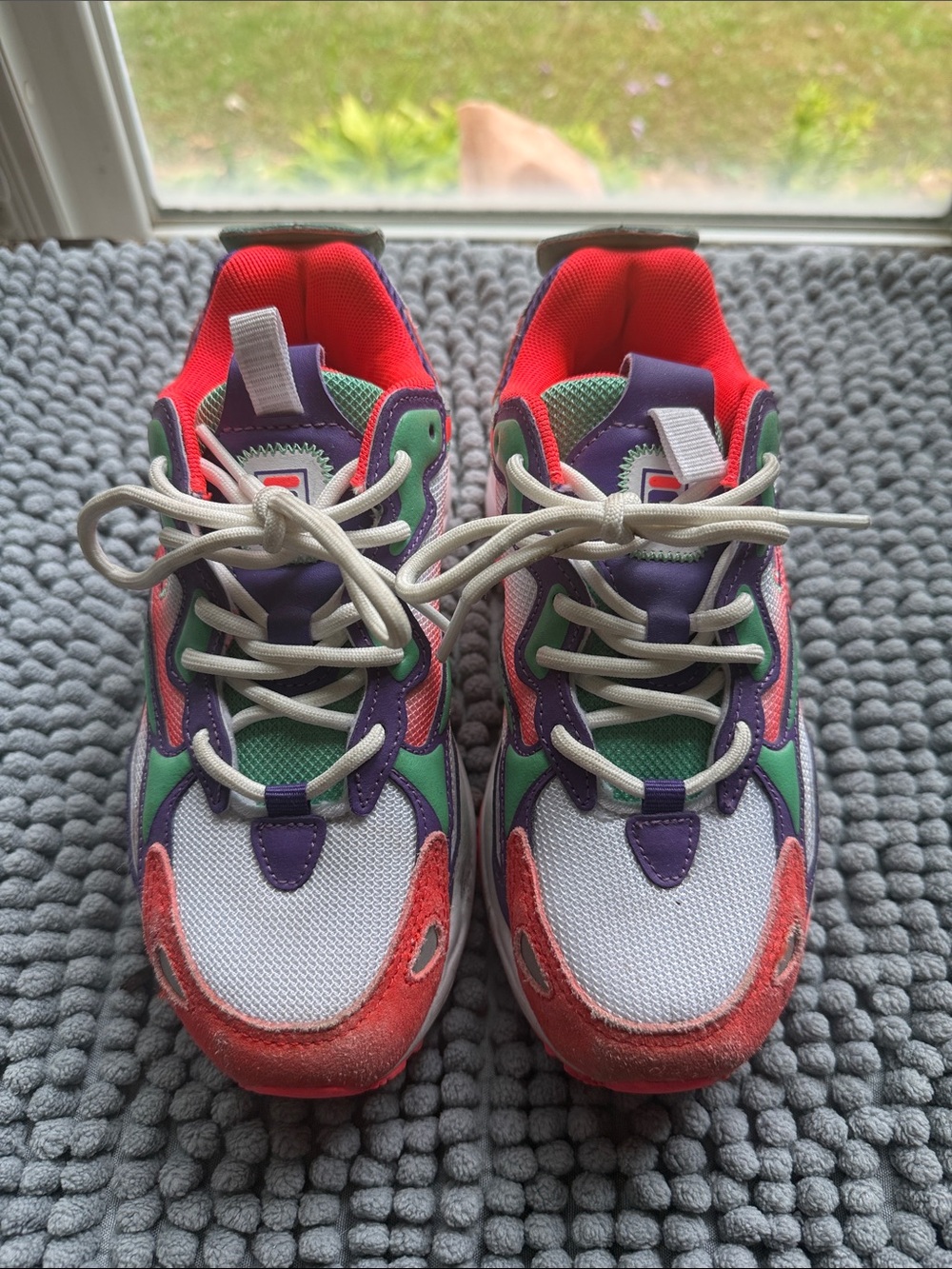 Fila Kids Multicolor Sneakers - Purple, Green & Red